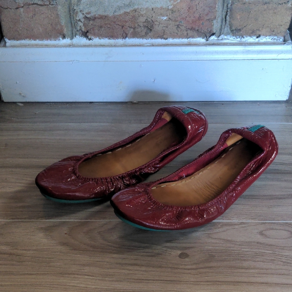 Tieks Maroon Leather Flats